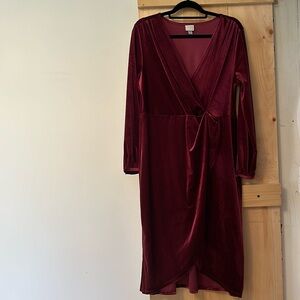 NWOT a new day velvet red dress